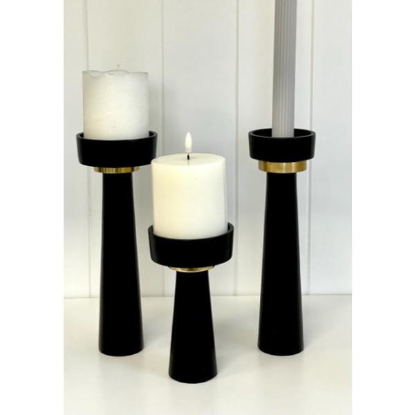 FC Black/Gold Candlestick large 25cm - Furniture Castle