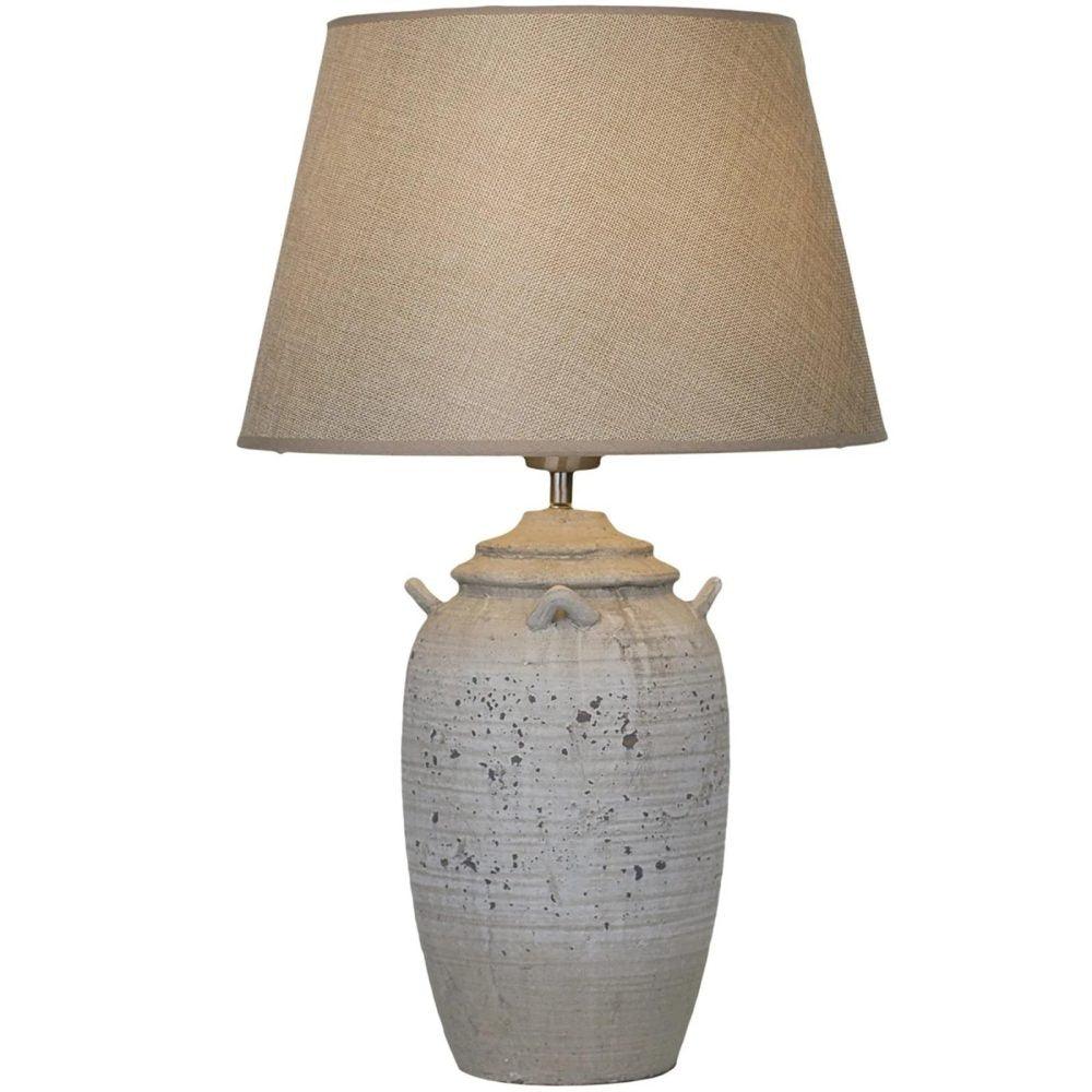 FC Ebony Ceramic Table Lamp - Grey - Furniture Castle