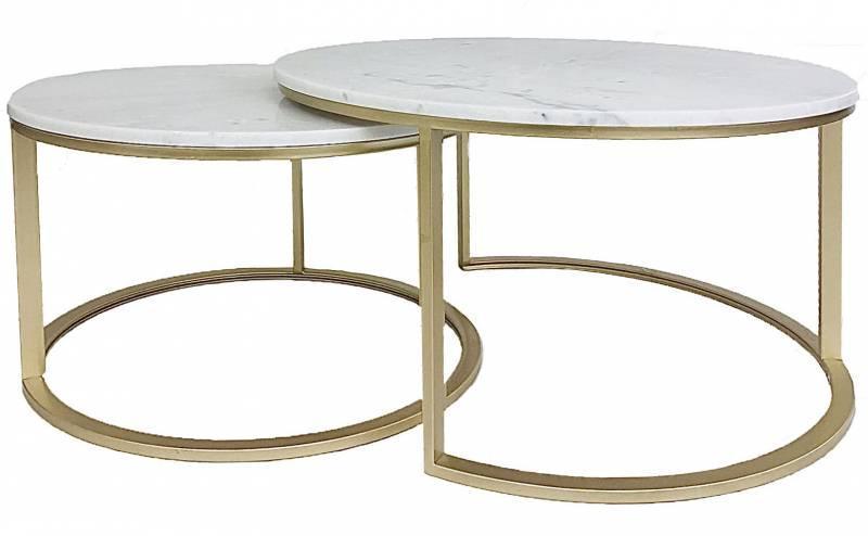 FC Eddie Coffee Table Matt Gold Set of 2 - Furniture Castle