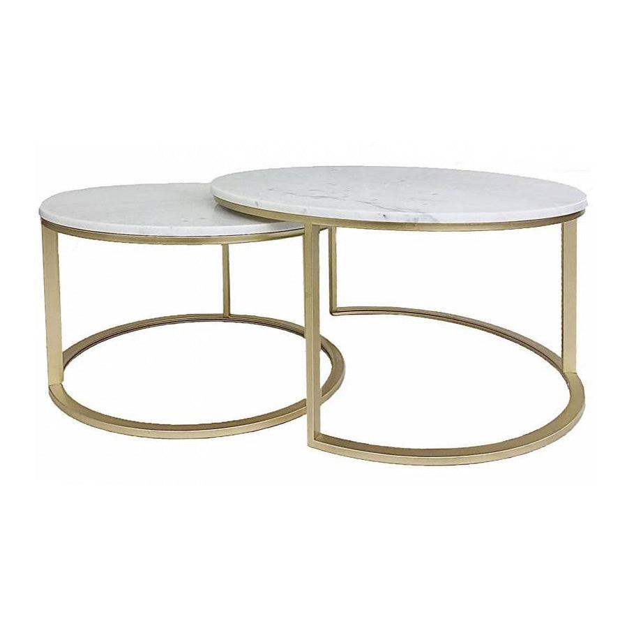 FC Eddie Coffee Table Matt Gold Set of 2 - Furniture Castle