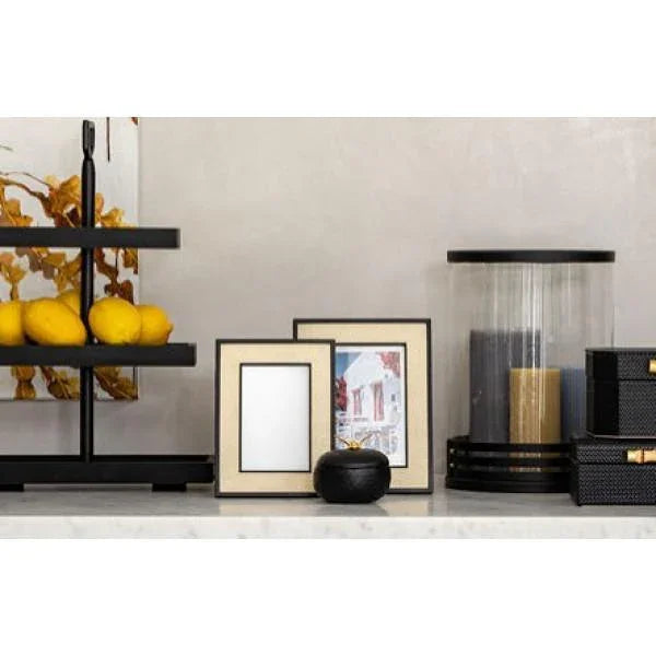FC Glass Hurricane W/Black Base 23X32Cm - Furniture Castle