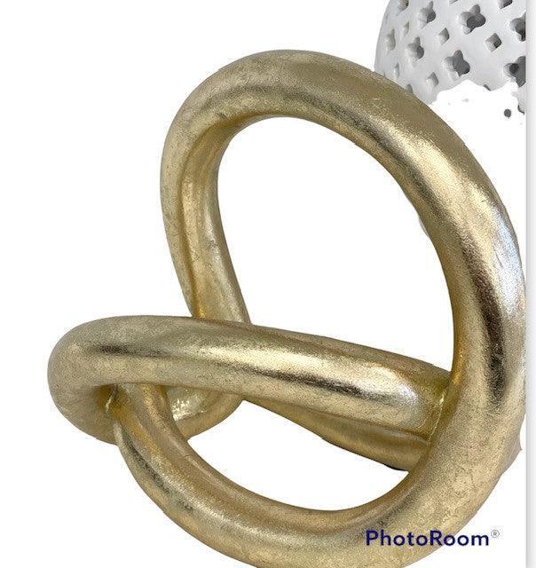 FC Gold leaf Circles Scuplt 16X10X16 - Furniture Castle
