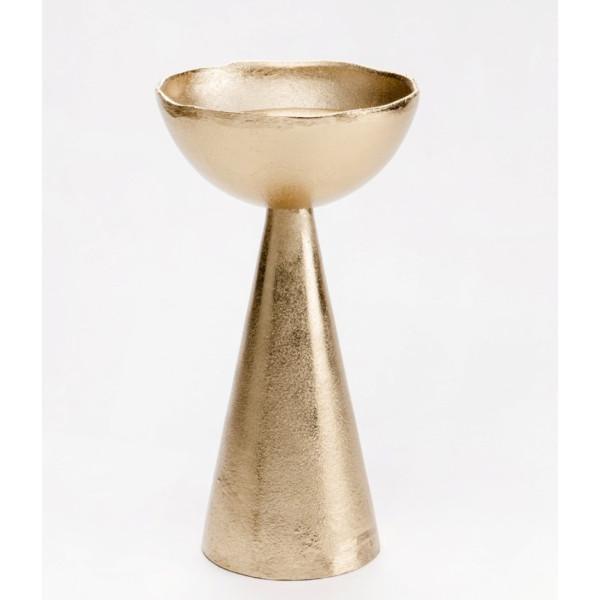FC Gold Tone Cone Pillar Holder 36cm x 14cm - Furniture Castle