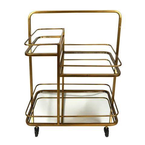 FC Kent Metal Bar Cart 62X42X81Cm Gold - Furniture Castle