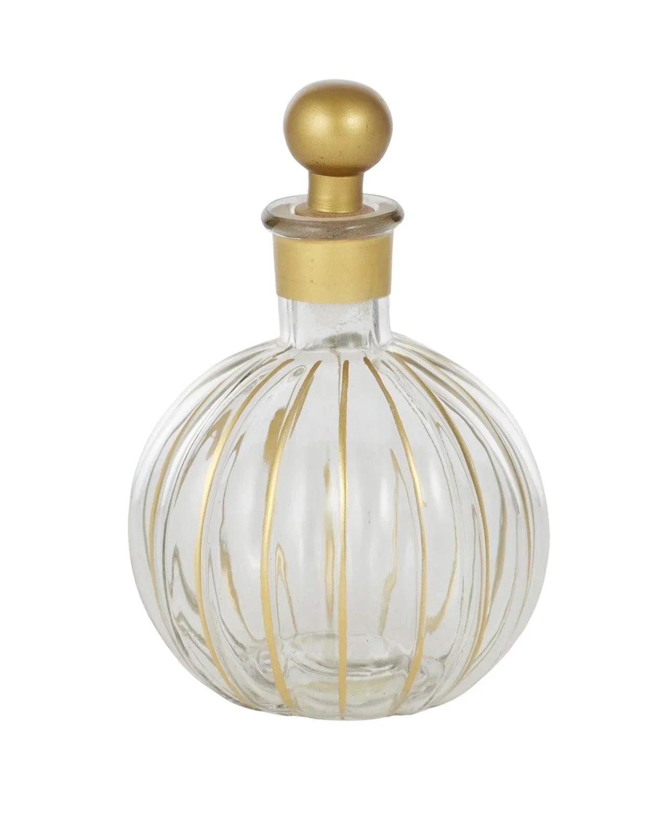 FC Kyphi Glass Bottle w Stopper 11x20cm Gld - Furniture Castle