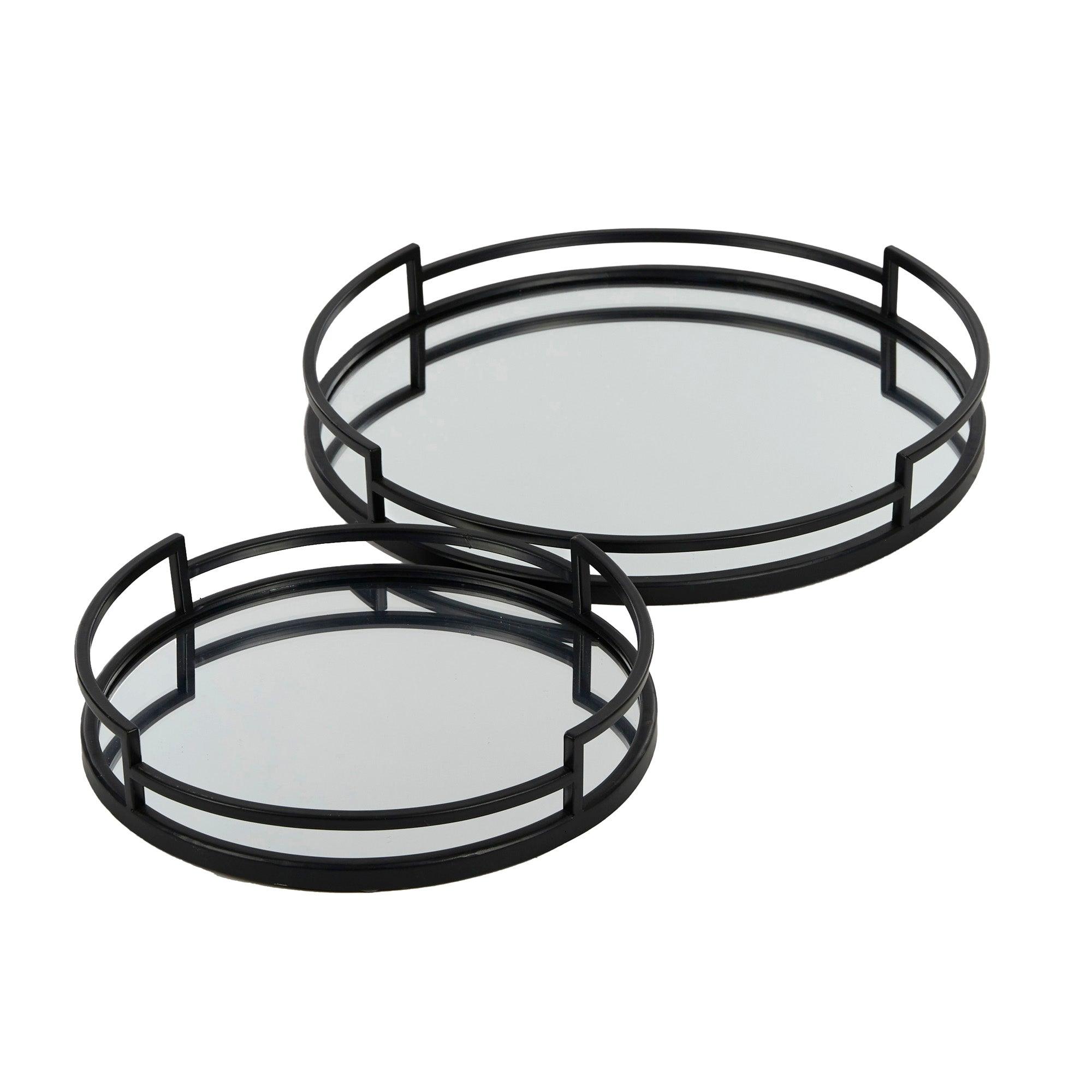 FC Luther S/2 Metal Trays 40x6cm Black - Furniture Castle