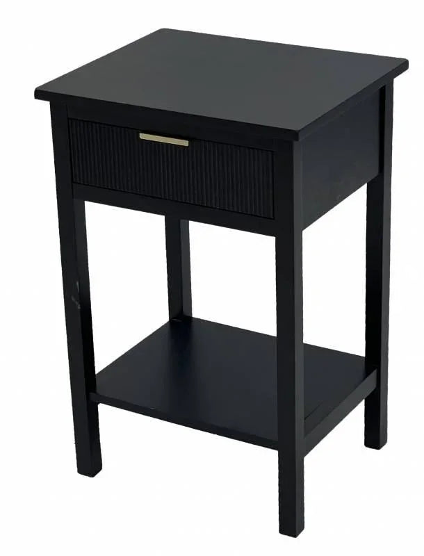 FC Marissa Bedside Table Black - Furniture Castle