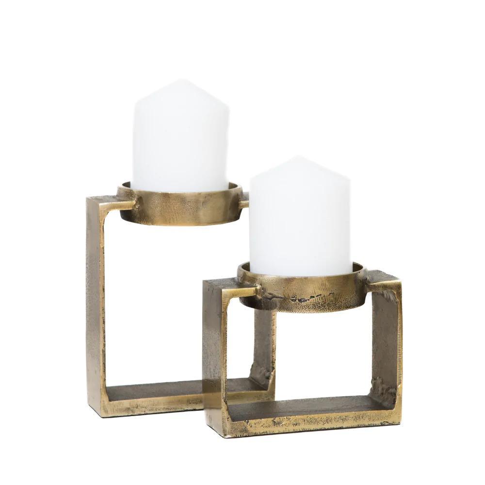 FC Miles Candle holder L Brass - Furniture Castle