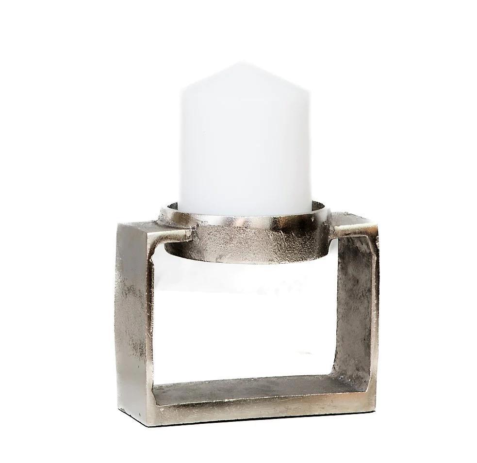 FC Miles Candle holder L Nickel - Furniture Castle