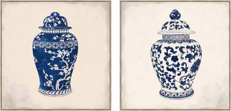 FC Mixed Ginger Jar Canvas 80 X 80cm - Furniture Castle