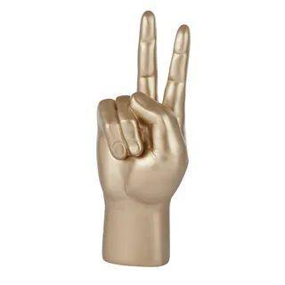 FC Peace Hand Resin Sculpture 8X24Cm Gold - Furniture Castle