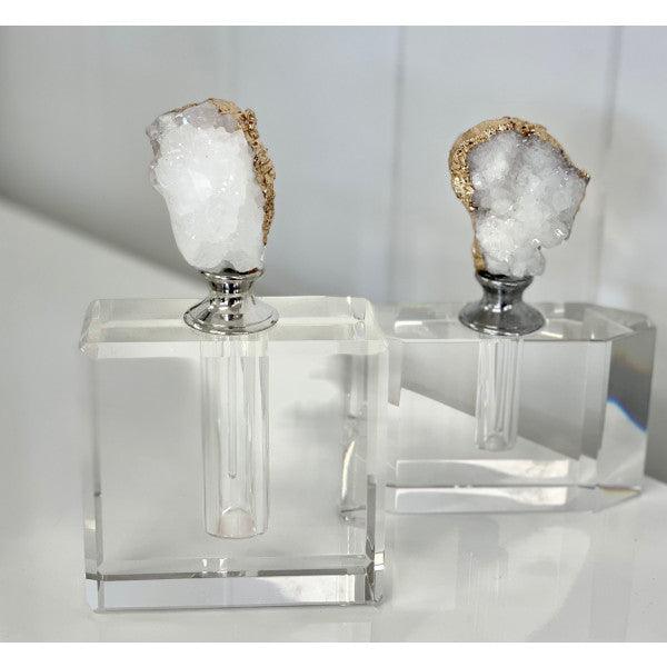 FC Perfume Bottle Rect W/Agate Stone - Furniture Castle