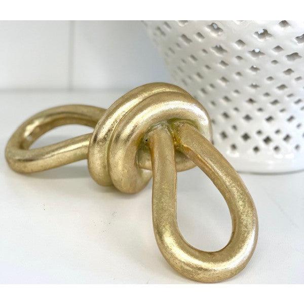 FC Poly Gold Leaf Double Loop Tie 21X9X8 - Furniture Castle