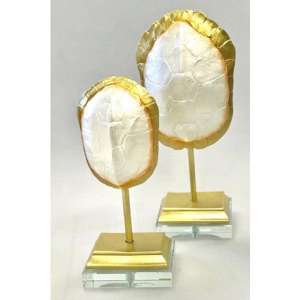 FC Resin Peal Shell Turtle On Stand Large - Furniture Castle