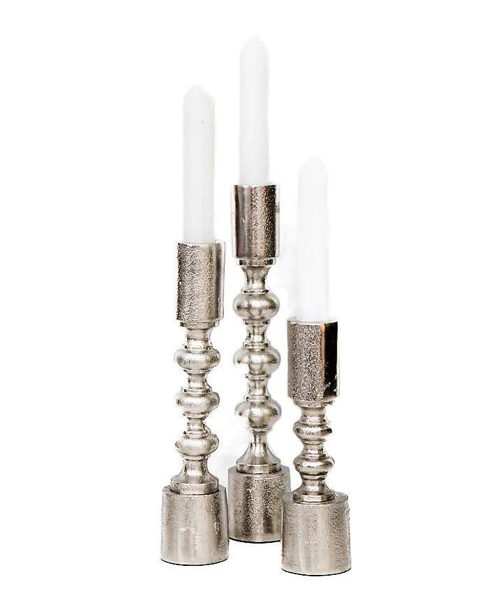 FC Ripple Candle holder M Nickel - Furniture Castle