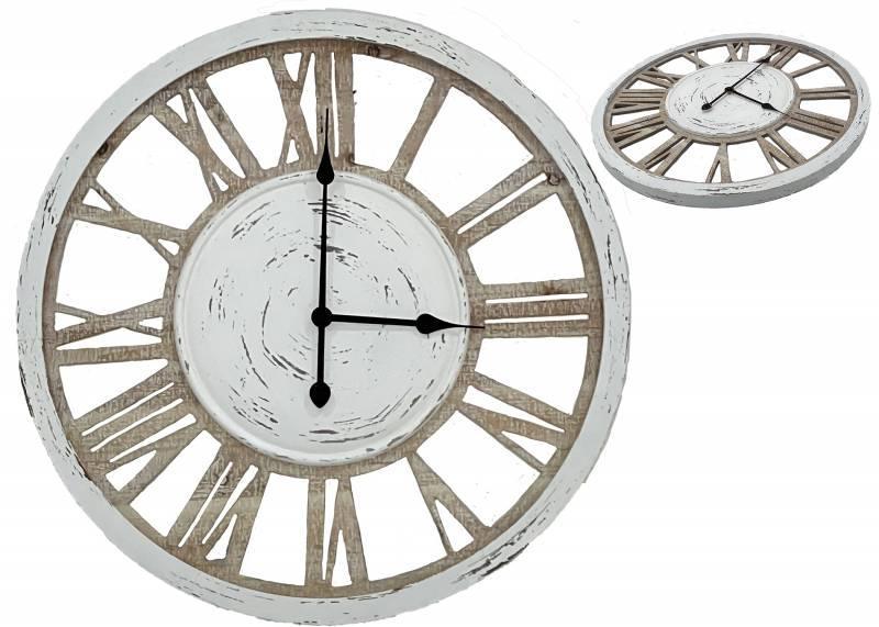 FC Rustik Wood Clock White - Furniture Castle