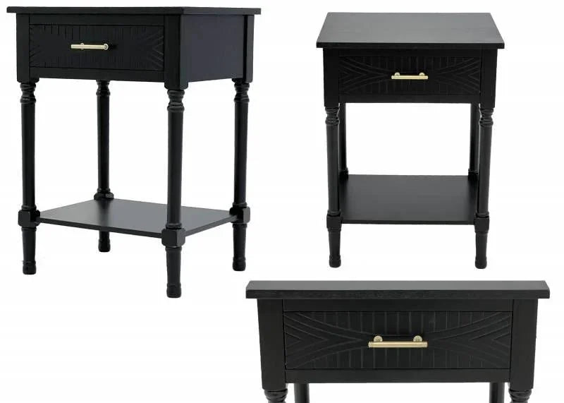 FC Seth Bedside Table Black - Furniture Castle