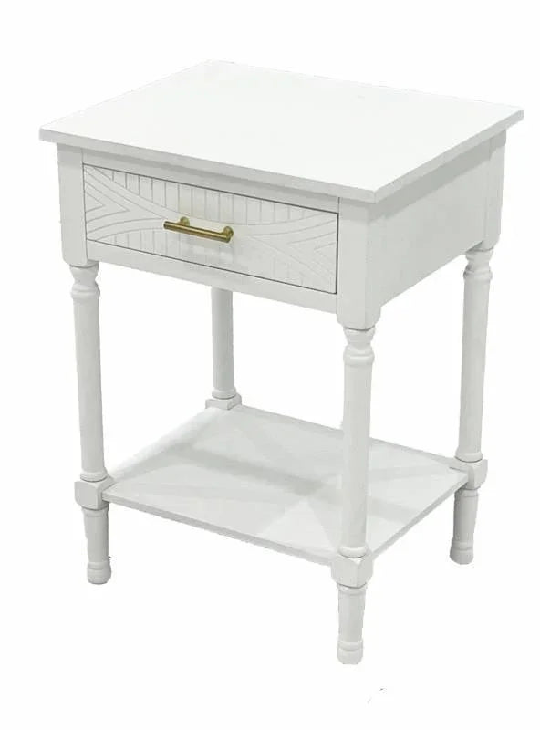 FC Seth Bedside Table White - Furniture Castle