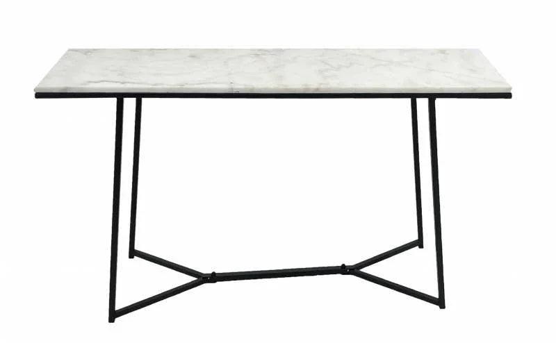 FC Tara Black Console Table Marble - Furniture Castle
