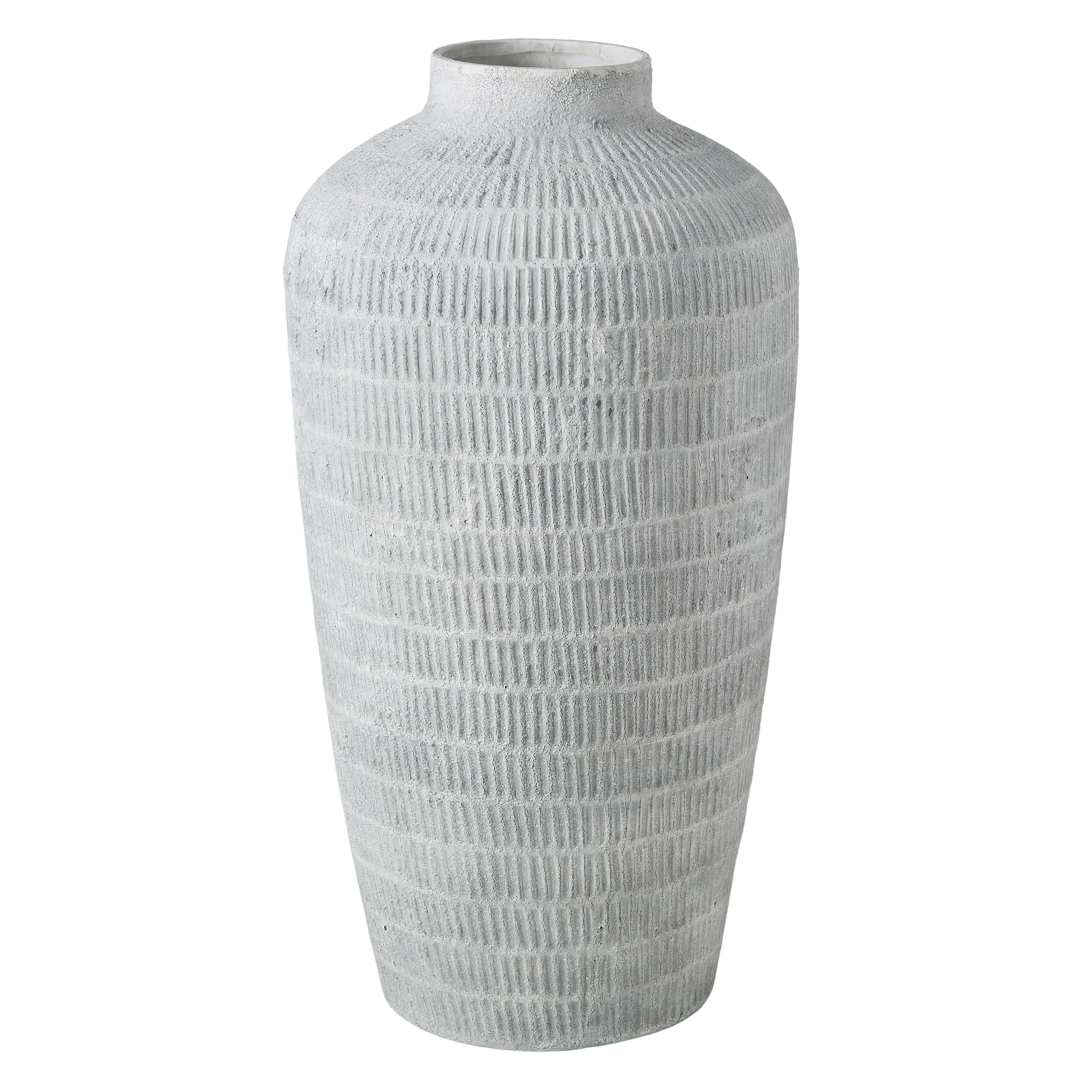 FC Textured Ceramic Urn Grey 31x31x60cm - Furniture Castle