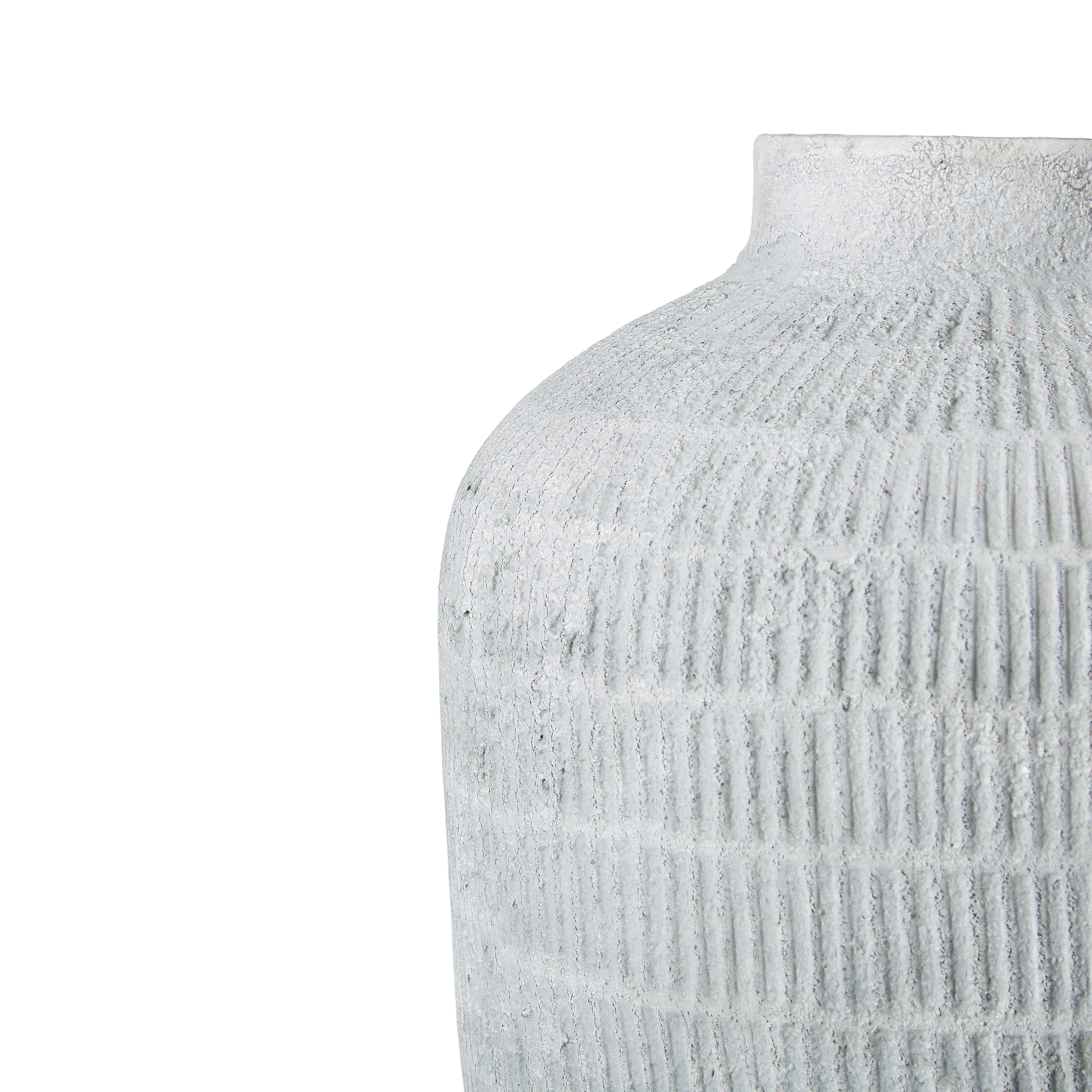 FC Textured Ceramic Urn Grey 31x31x60cm - Furniture Castle