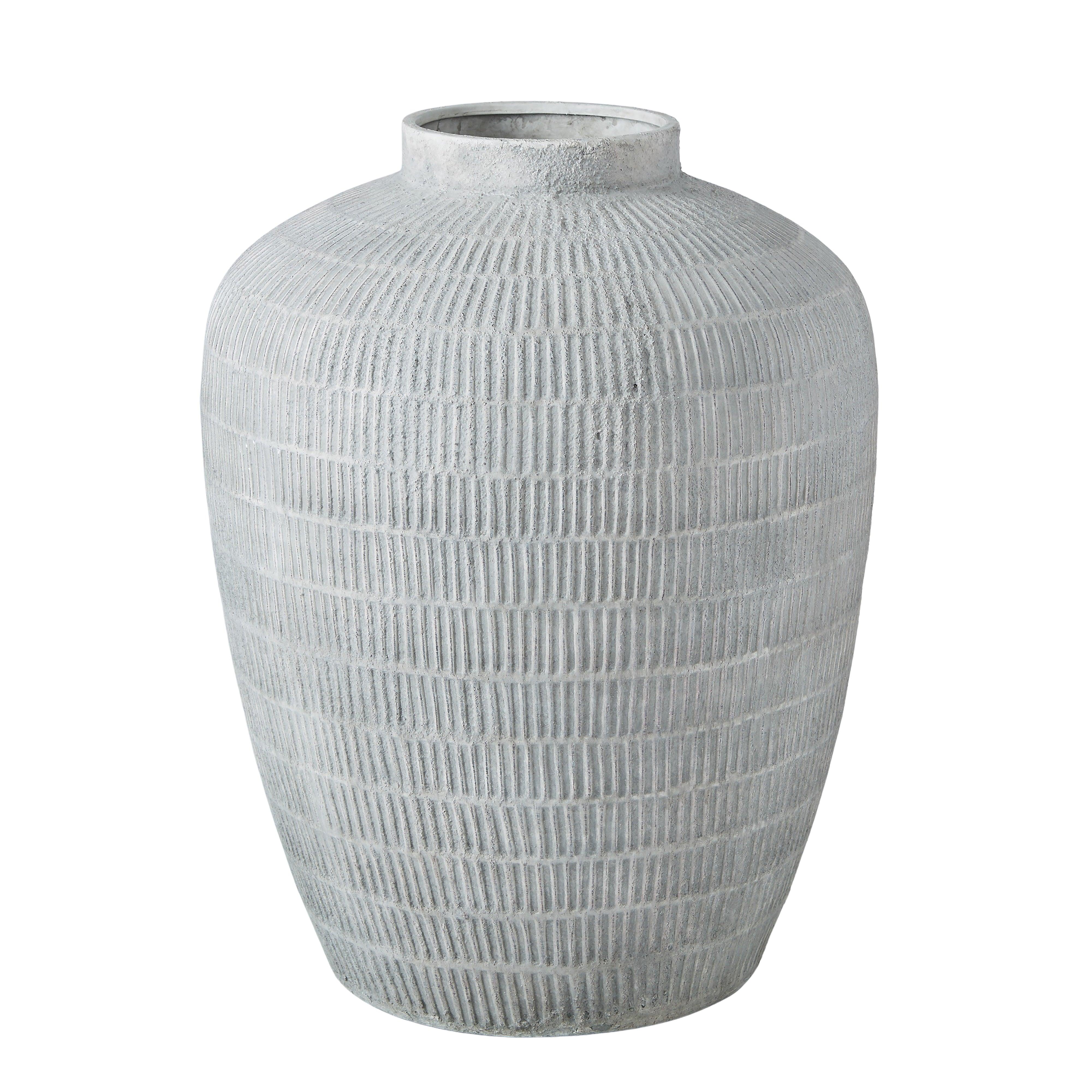 FC Textured Ceramic Urn Grey 38x38x49cm - Furniture Castle