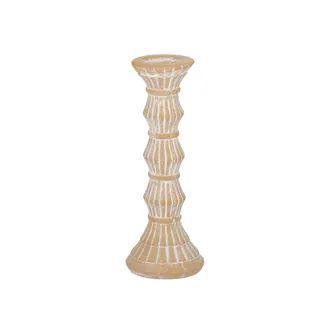 FC Tyler Cement Candleholder 9x23.5cm White - Furniture Castle