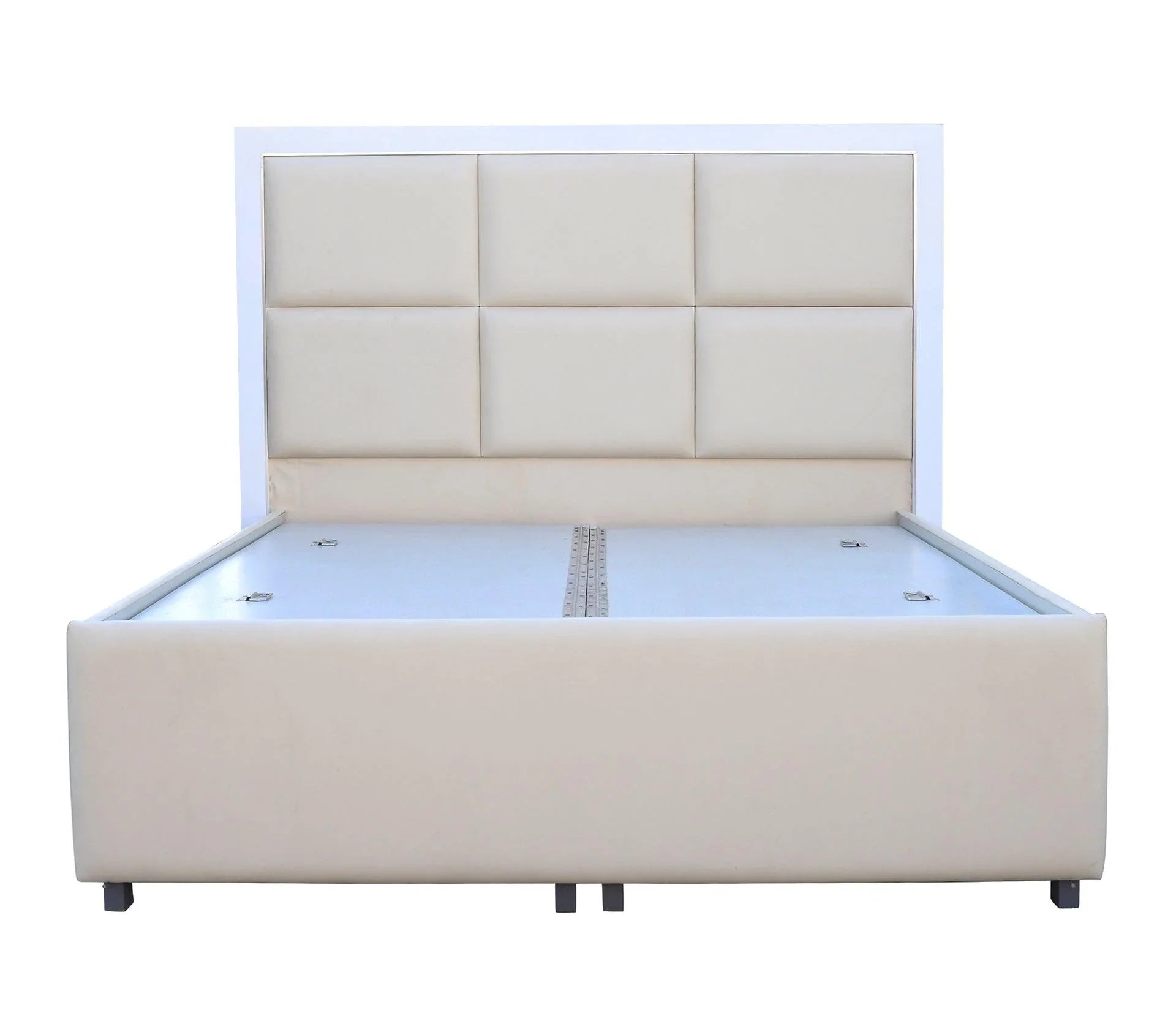 Fiona Beige Queen Bed With Storage - Furniture Castle