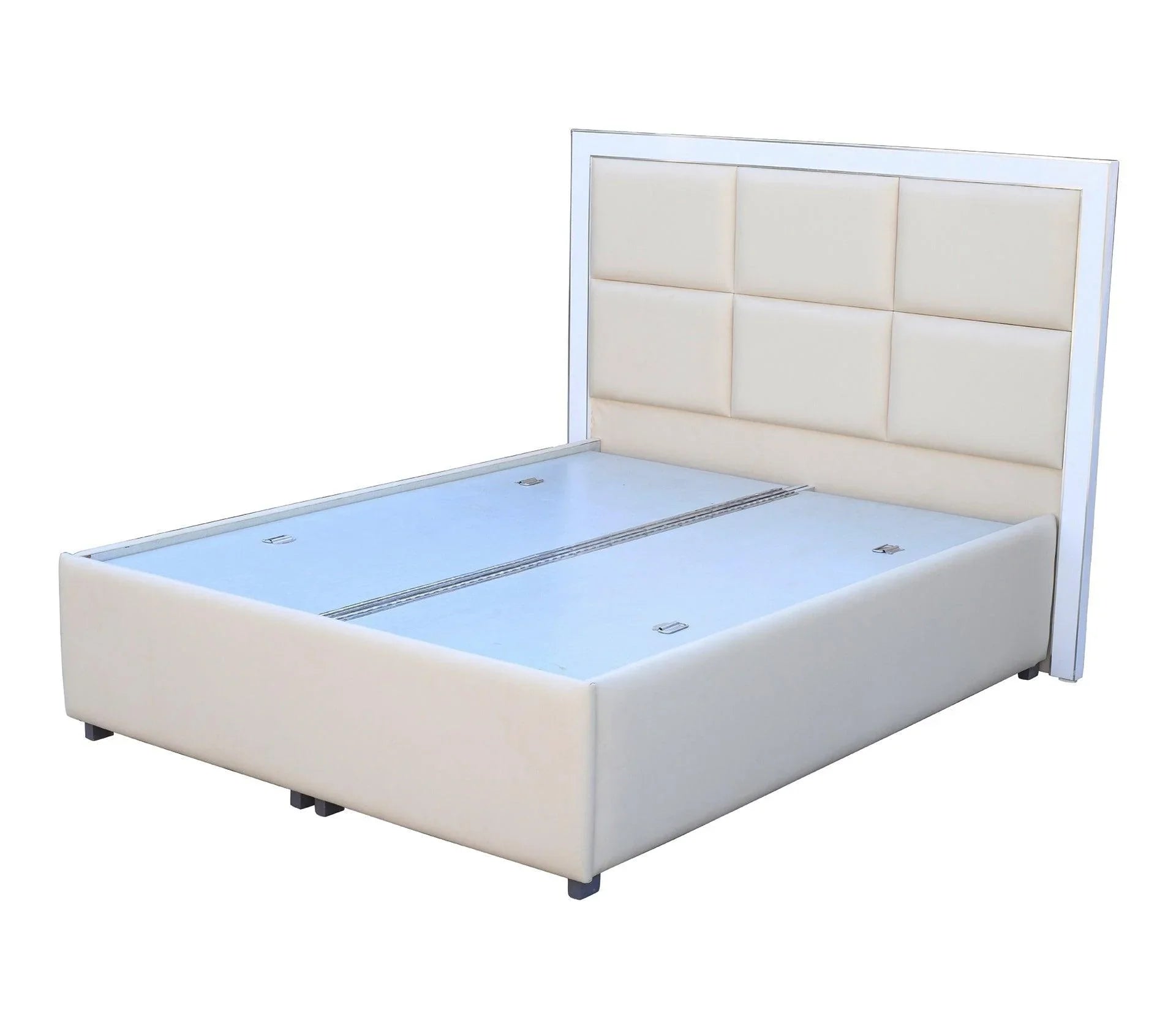 Fiona Beige Queen Bed With Storage - Furniture Castle