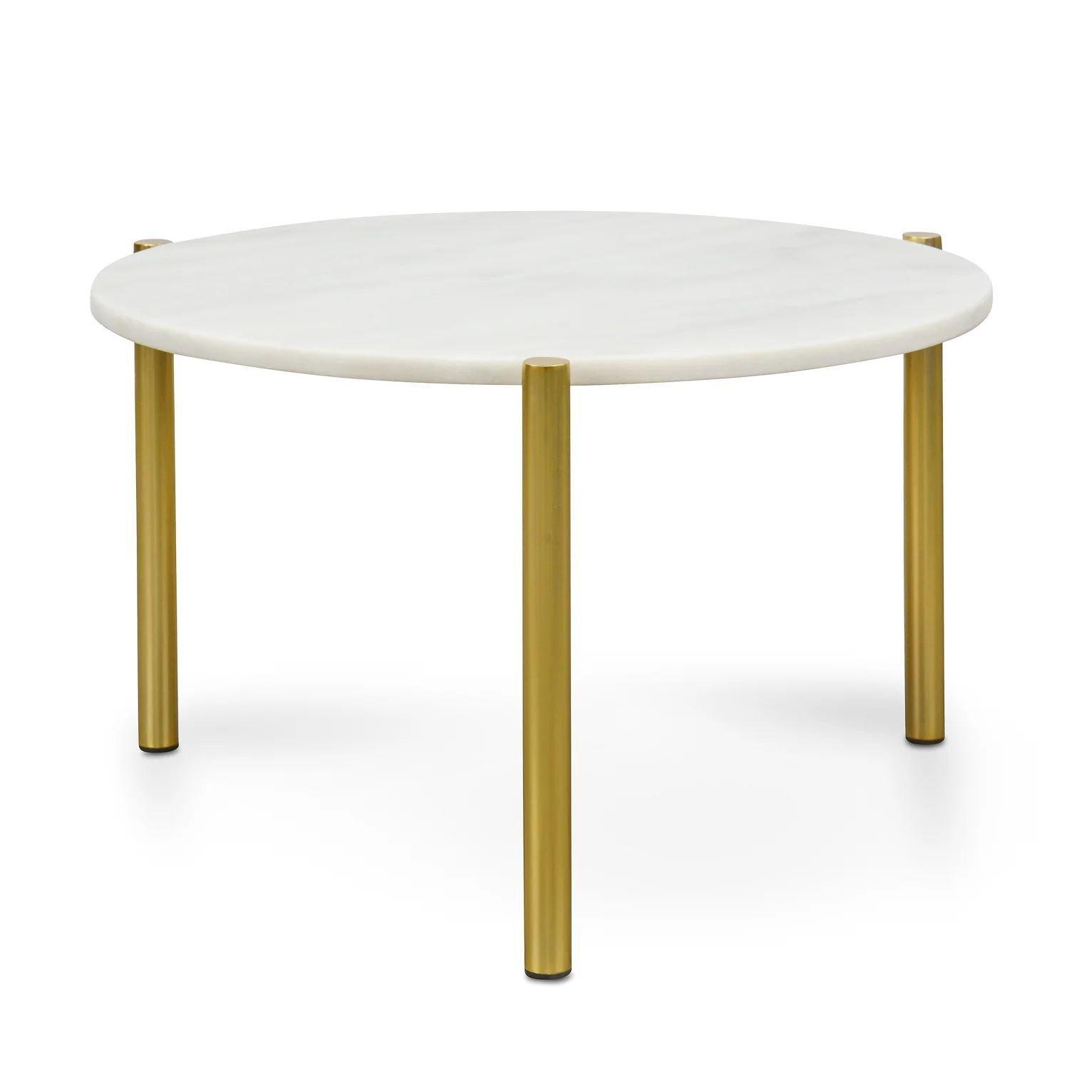 Floris Coffee Table Round White Marble 58cm - Furniture Castle