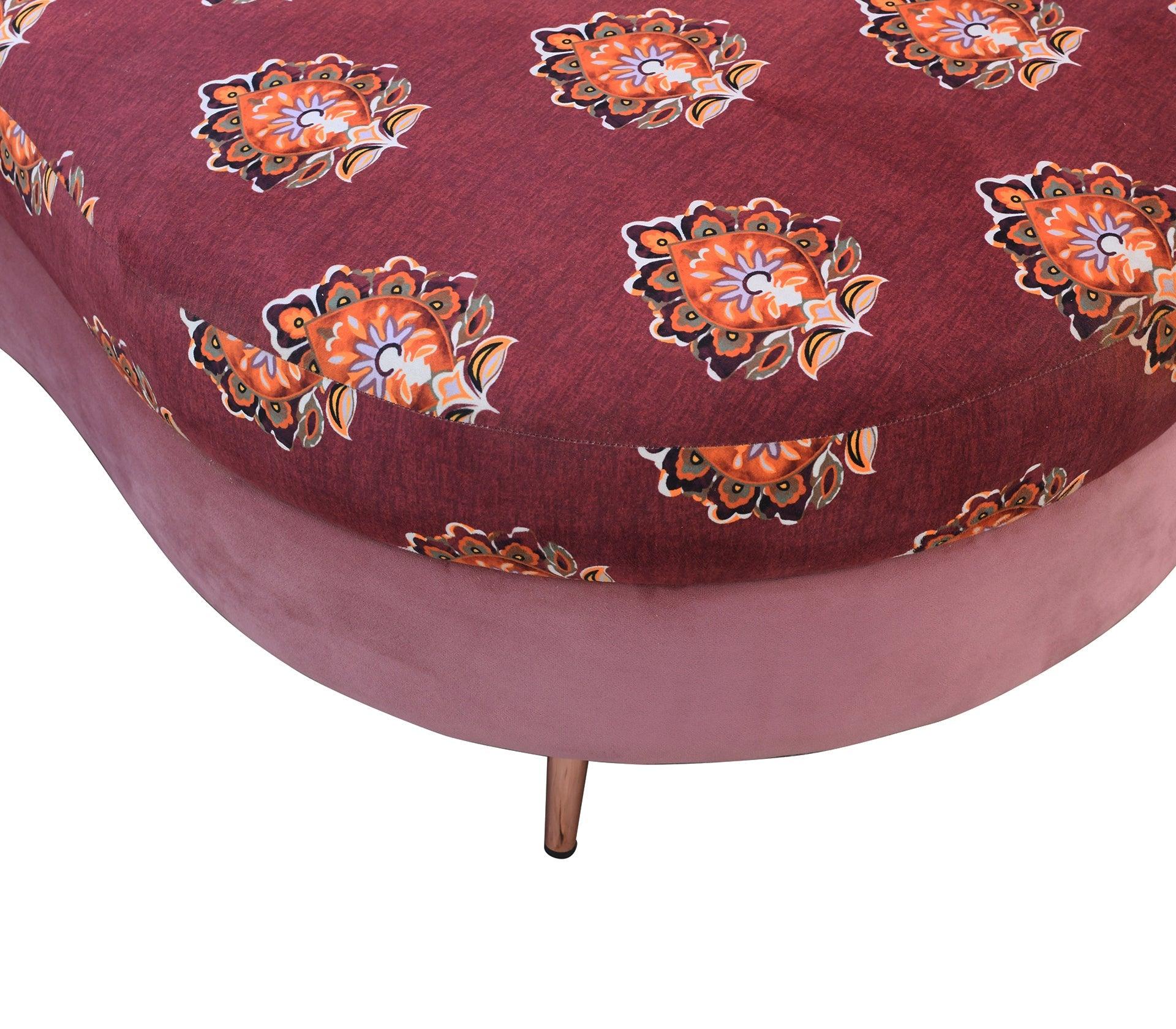 Flowral Sofa Chaise With Golden Legs - Furniture Castle