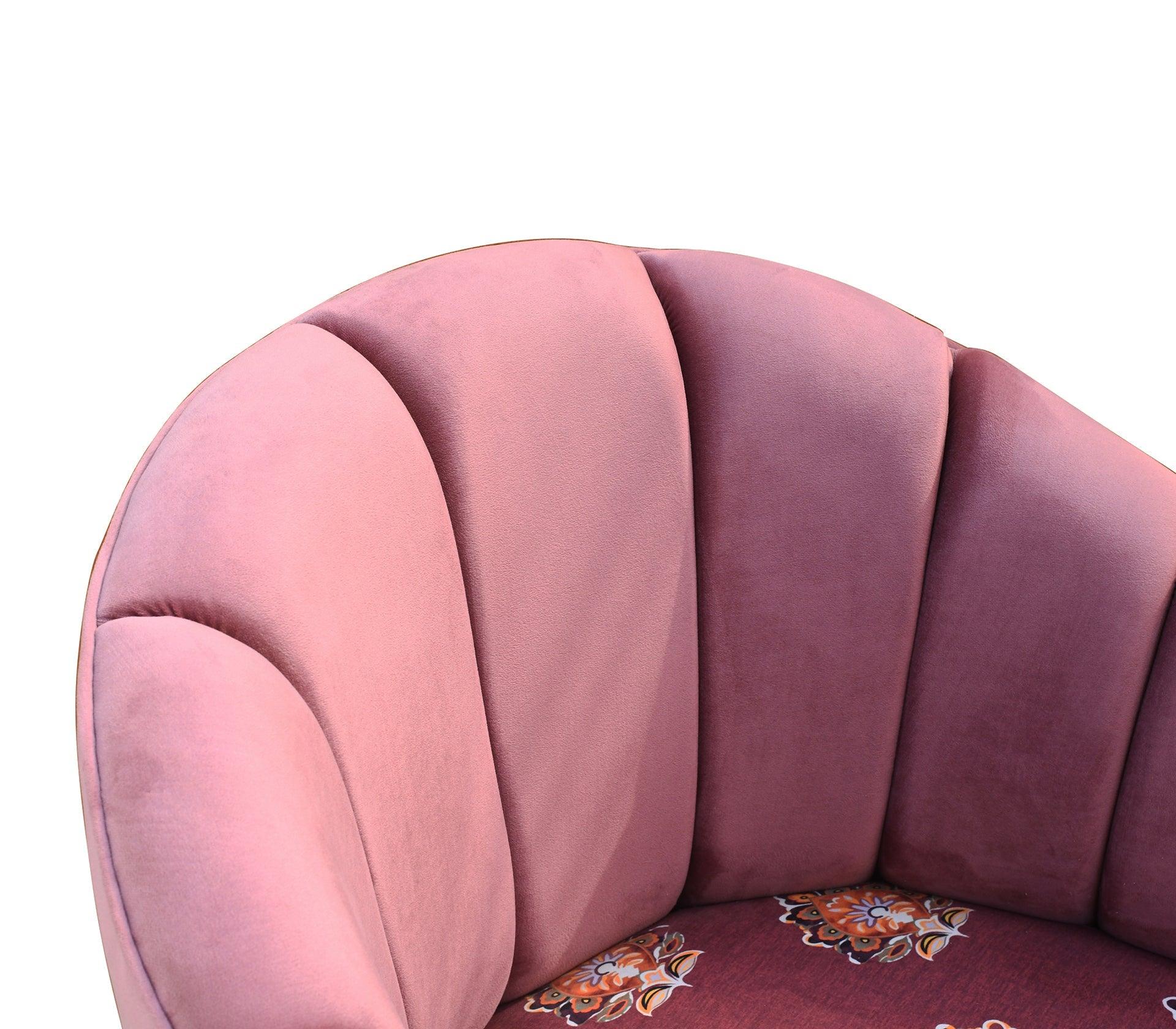 Flowral Sofa Chaise With Golden Legs - Furniture Castle