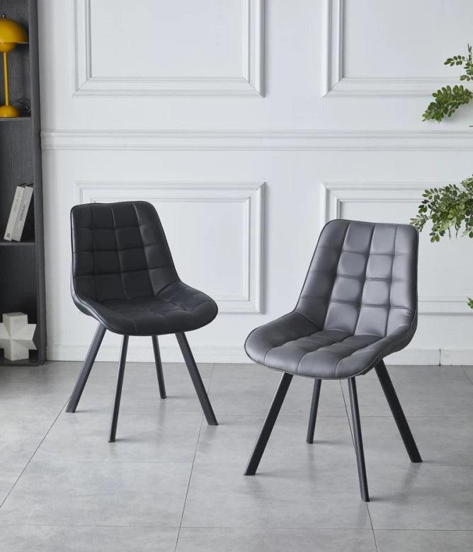 Foris Dining Chair Black Set of 2 - Furniture Castle
