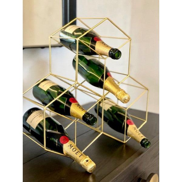 Gold Wine Rack - 9 Bottle 44x17cm - Furniture Castle
