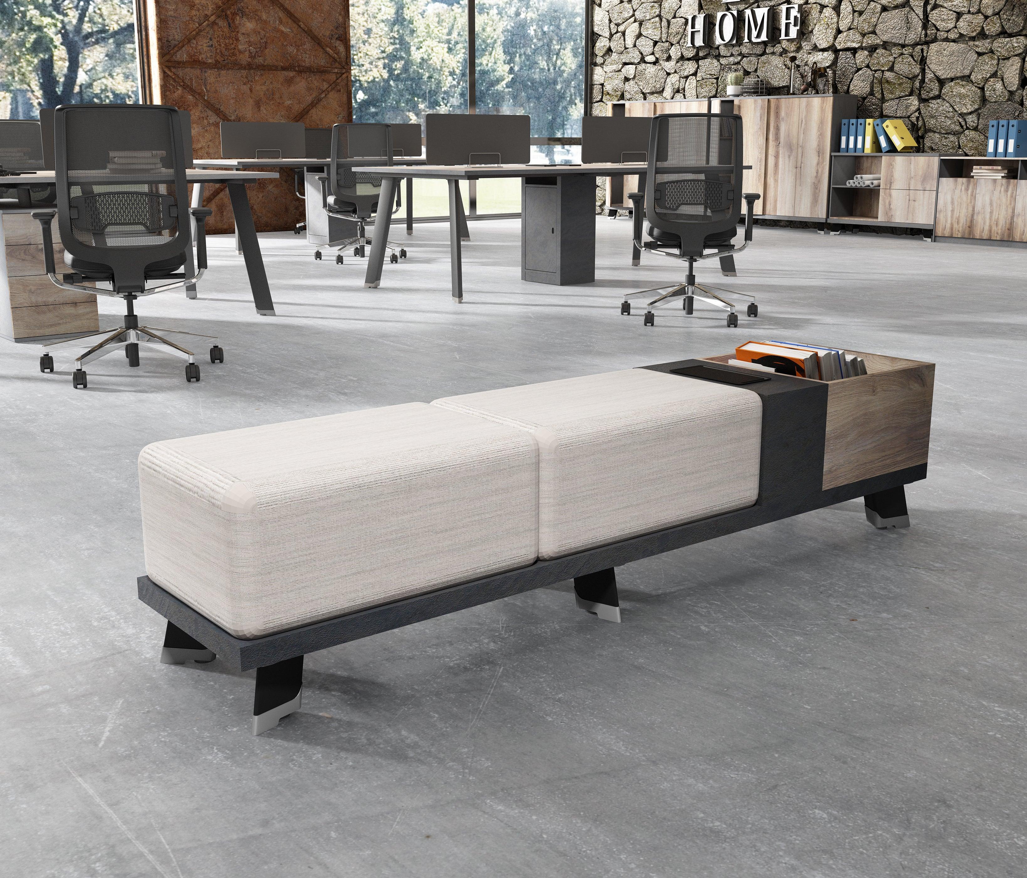 Haldis Bench 180cm - Warm Oak & Black - Furniture Castle