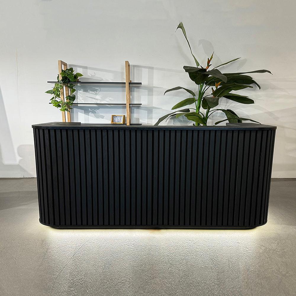 HALO Reception Desk 240cm - Black - Furniture Castle