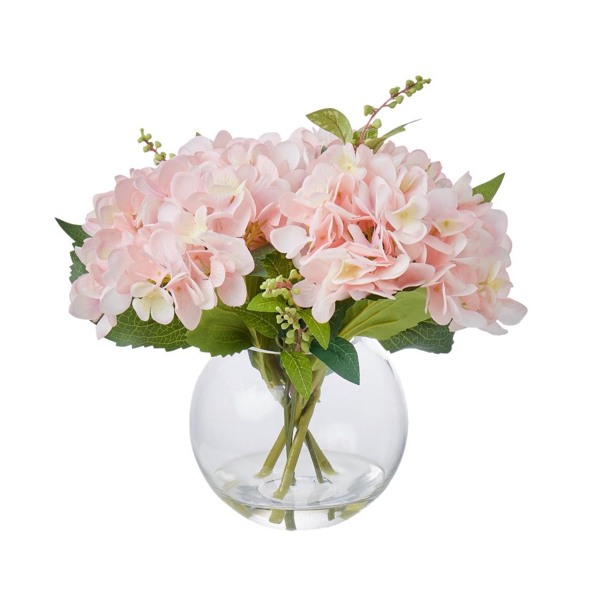 Hydrangea Peony Mix Pail Vase Pink 47cm - Furniture Castle