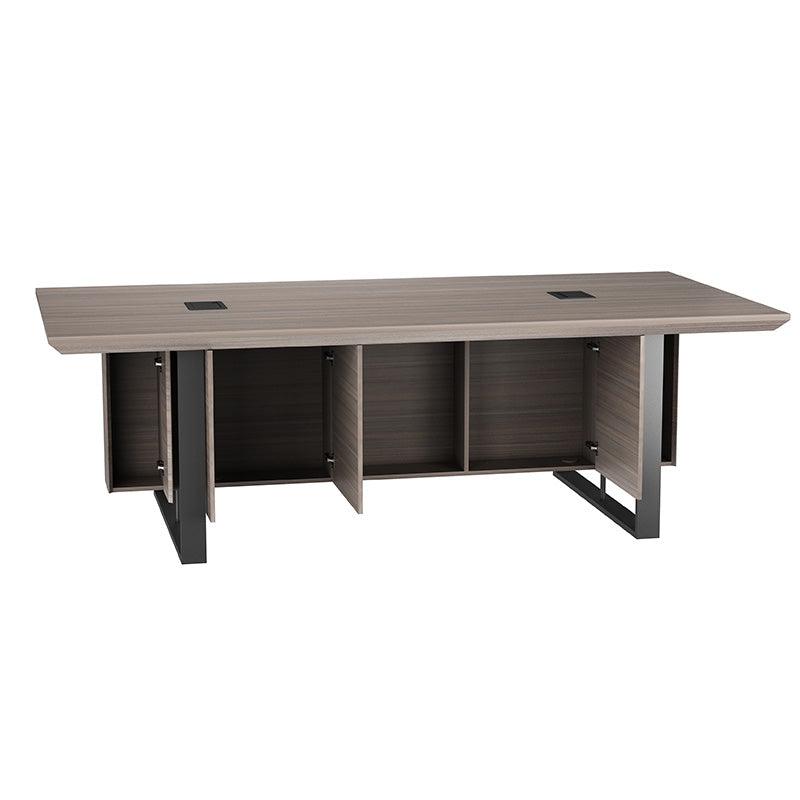INIGO Boardroom Meeting Table 2.4M - Hazelnut & Black - Furniture Castle