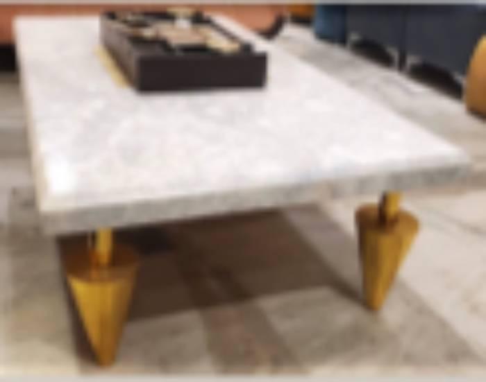 Italian Center Table Blue Jeans Marble Top - Furniture Castle