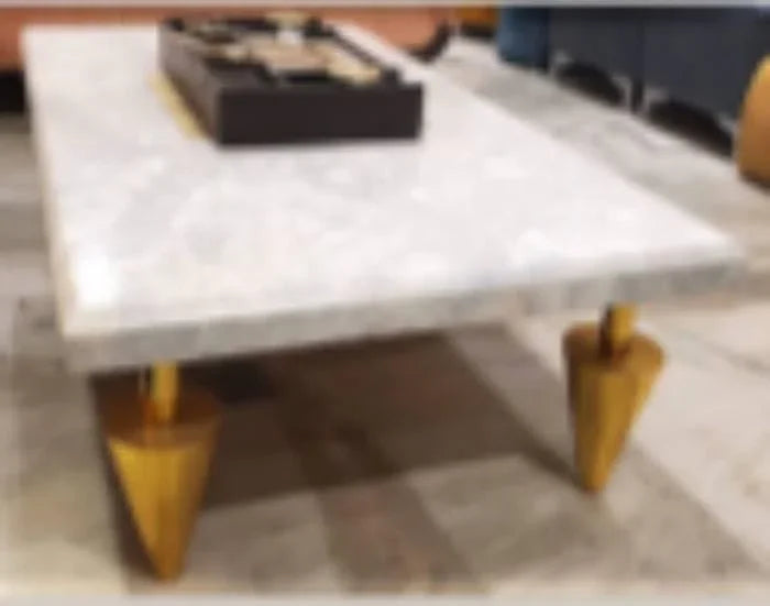 Italian Center Table Blue Jeans Marble Top - Furniture Castle