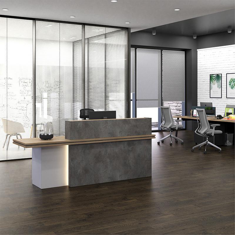 Jarin Reception Desk 1.8M Right Panel - Carbon Grey & White - Furniture Castle