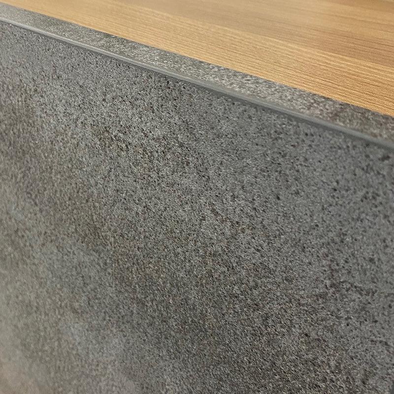 JARIN Reception Desk 2.4M Left Panel - Carbon Grey & White Colour - Furniture Castle