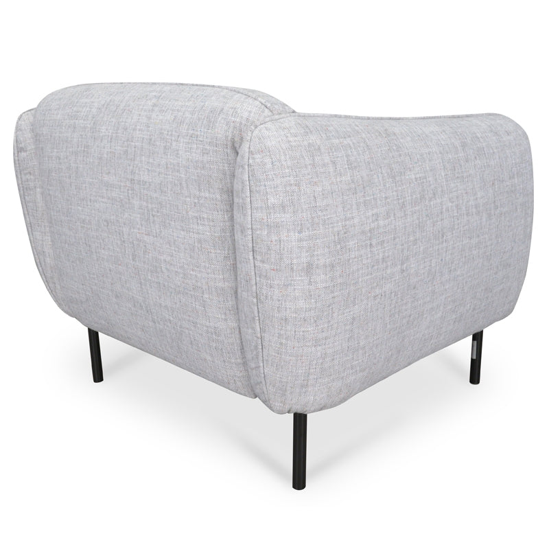 FC Armchair in Light Spec Grey - Black Metal Legs