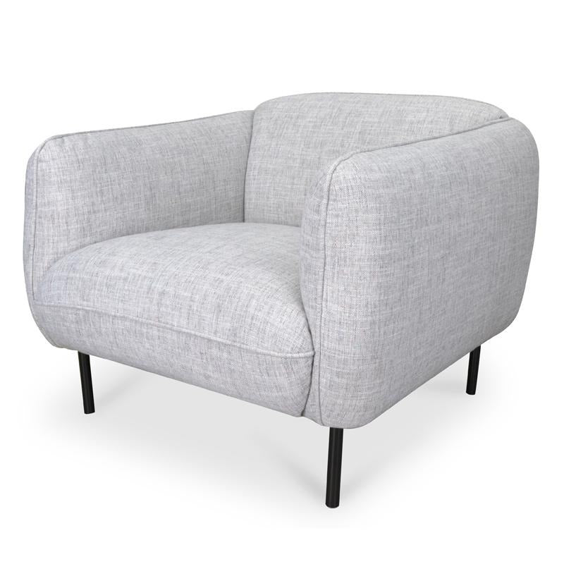FC Armchair in Light Spec Grey - Black Metal Legs