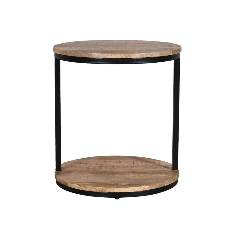 Julian Side Table 2 Tier Gold & Black - Furniture Castle