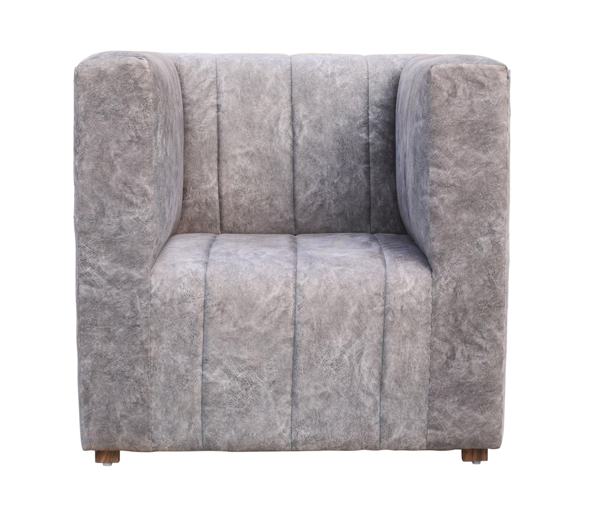 Juliat Grey Sofa Set 3+1+1 With Golden Legs - Furniture Castle