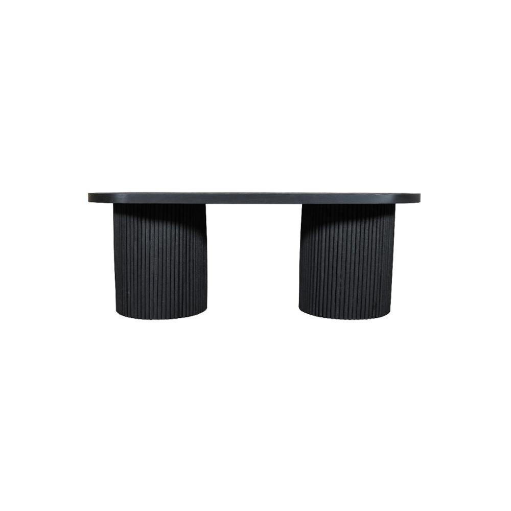 Kabira Dining Table Oval With 2 Cyclindrical Legs - Furniture Castle