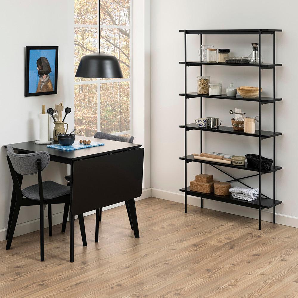 KREMAN Shelving Unit 94cm - Black - Furniture Castle