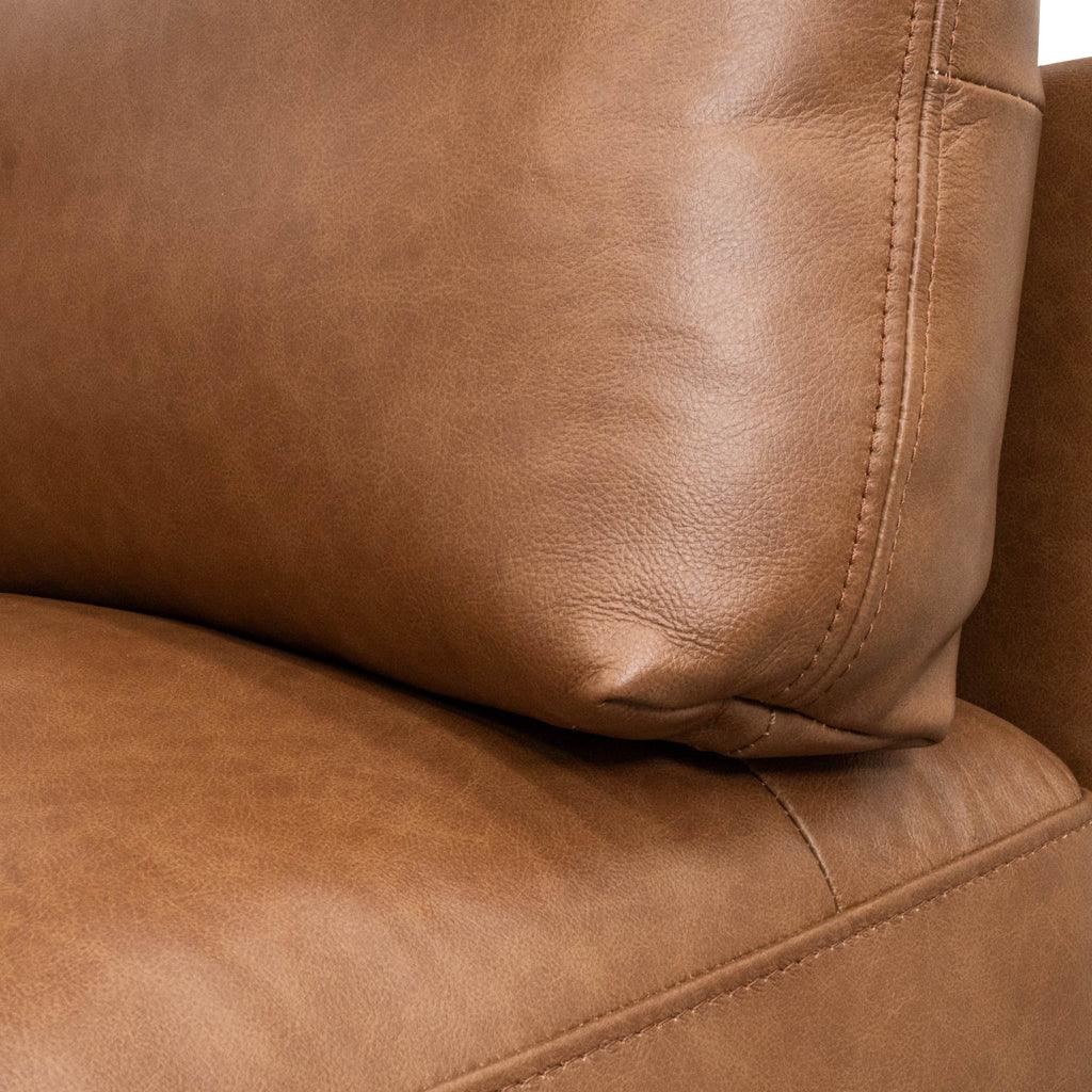 LC8592-KSO 4 Seater Left Chaise Leather Sofa - Caramel Brown - Furniture Castle
