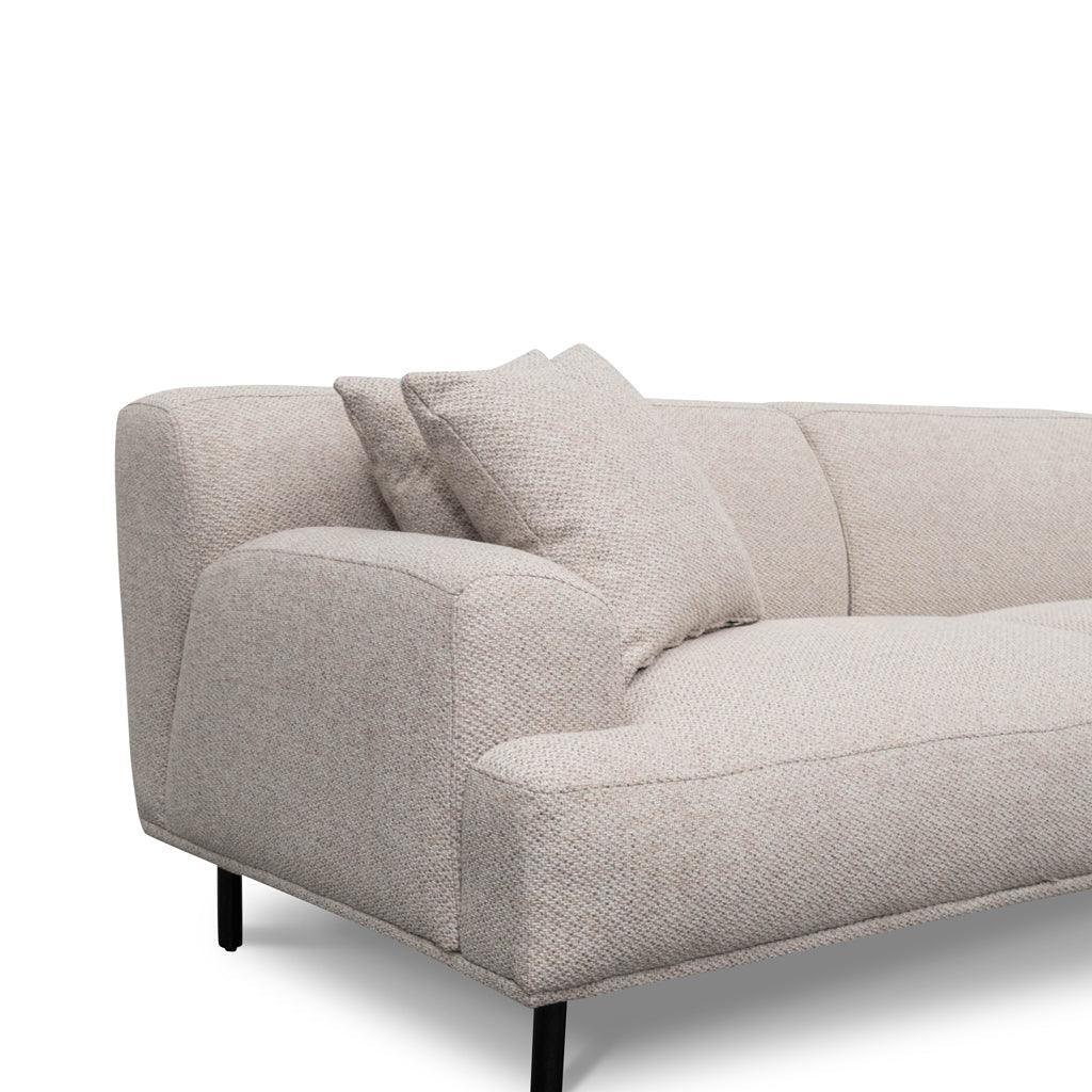 LC8838-CA 3 Seater Right Chaise Fabric Sofa - Sterling Sand - Furniture Castle